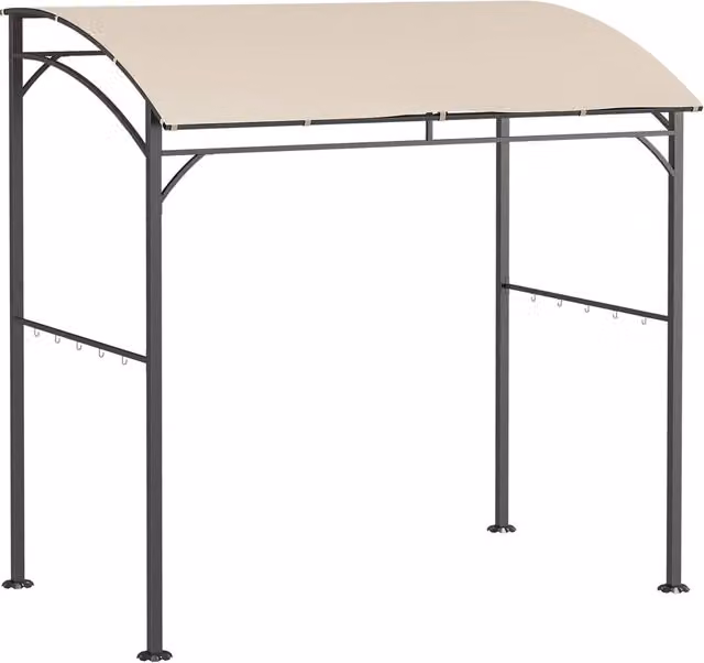 Gazebo barbecue da giardino ¨C Xylo ¨C Struttura acciaio beige e nero 215x150x182cm