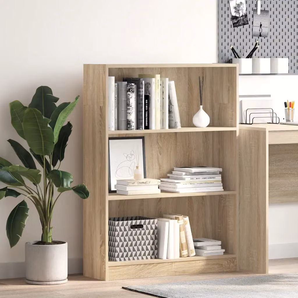 Libreria moderna vidaXL in legno marrone, sospesa a parete, L 80 cm x P 24 cm x H 109 cm