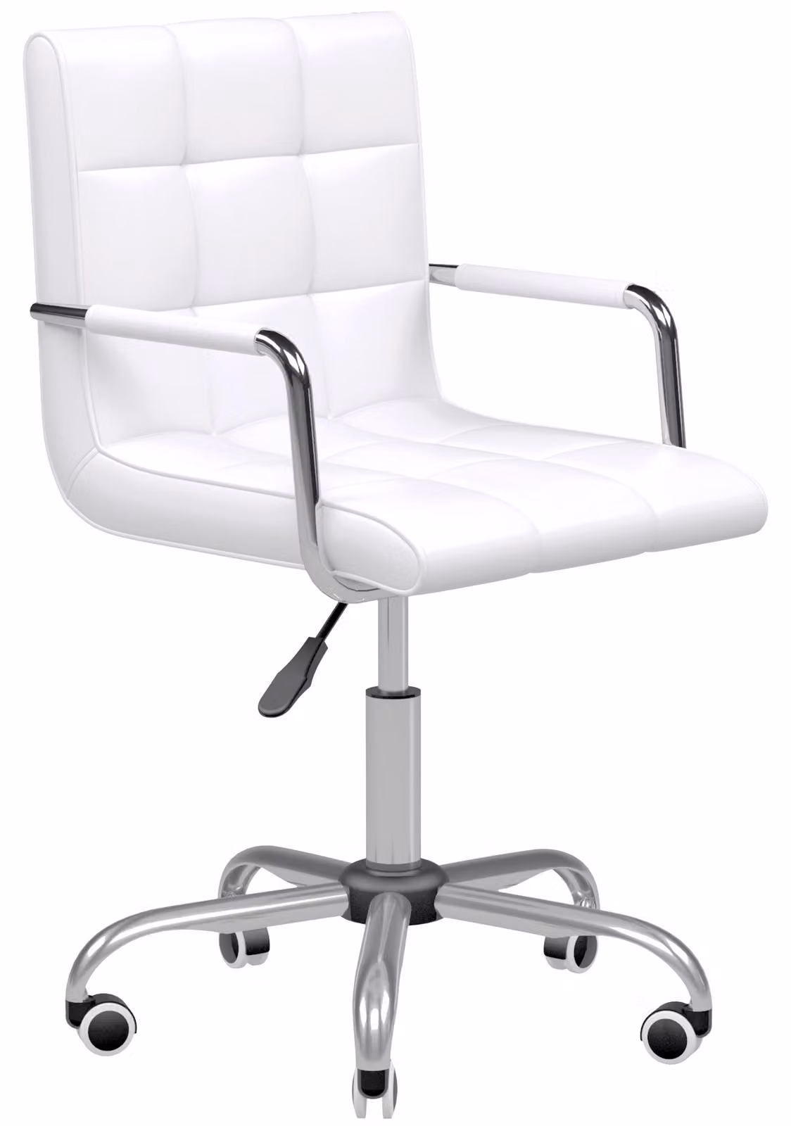 Sedia da ufficio HOMCOM, girevole, sgabello per estetista, sgabello con ruote, sgabello da lavoro, colore bianco