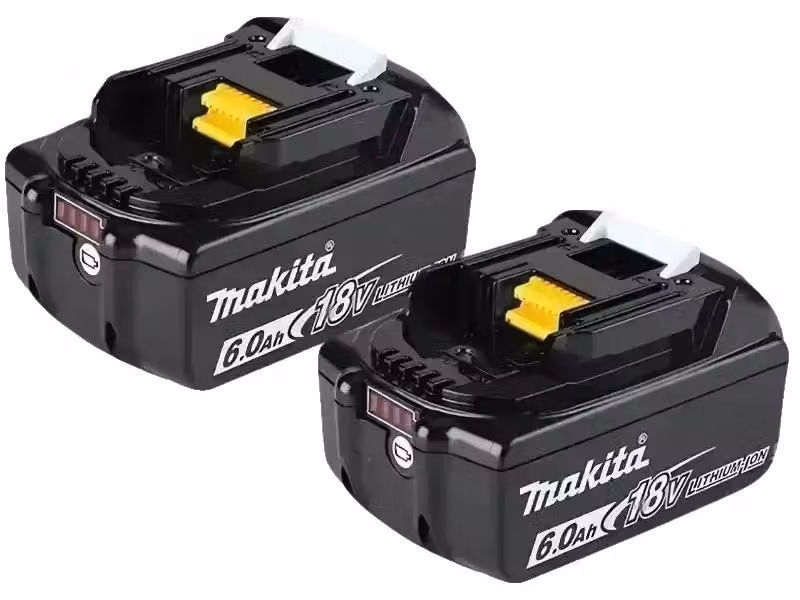 Batterie agli ioni di litio, capacità 6Ah, compatibili con modelli a 18V, confezione da 2 batterie da 6.0Ah, 18V