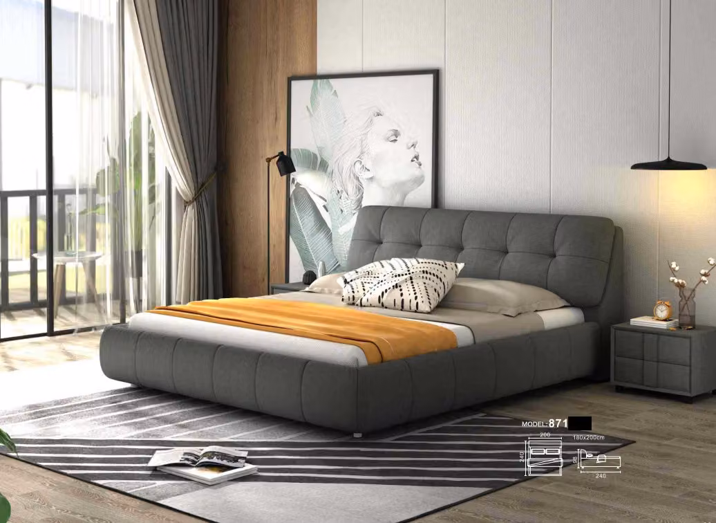 Design Polster Bett Betten Leder Doppel Hotel Ehe Schlafzimmer Boxspring Box