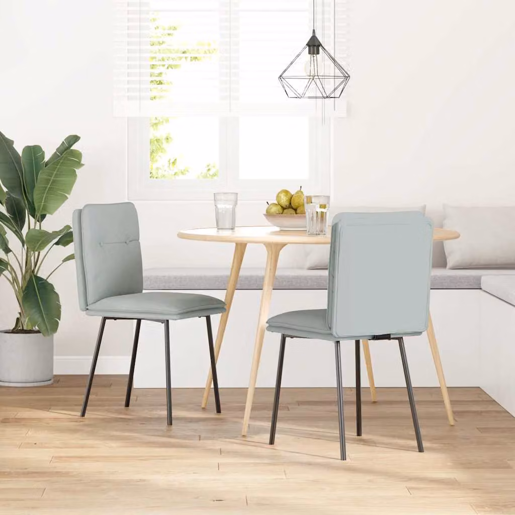 vidaXL Sedie da Pranzo 2 pz Grigio Chiaro in Velluto