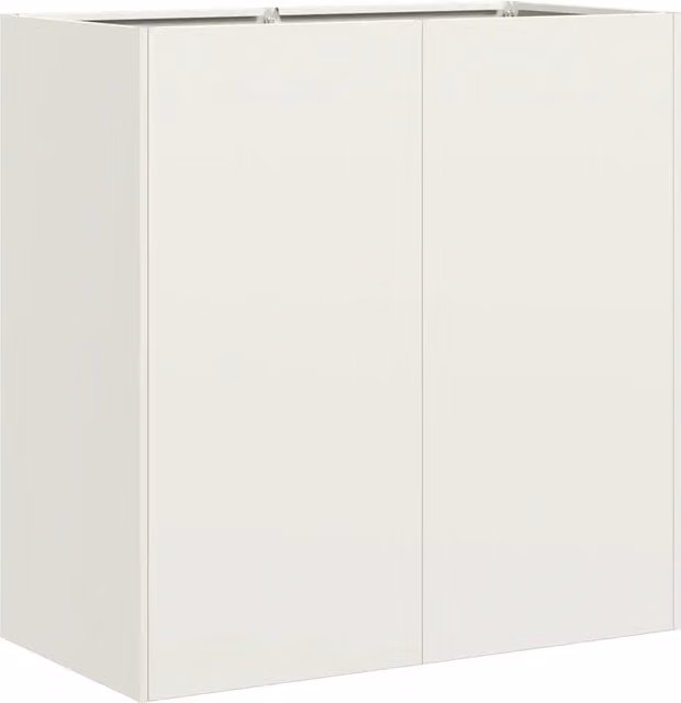 Fioriera moderna da esterno HELLOSHOP26 in acciaio laminato a freddo colore bianco L: 80 cm, P: 40 cm, H: 80 cm