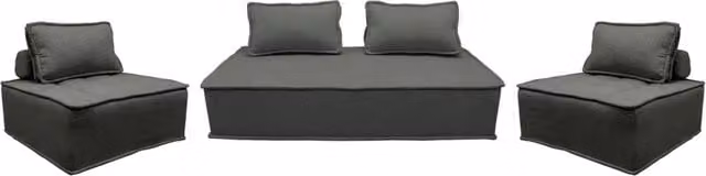 Divano modulare, 4 posti, grigio scuro