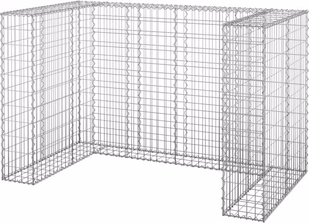 Gabbione per Bidoni in Acciaio Zincato 180x100x110 cm