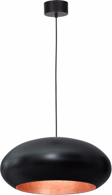 Lampada a sospensione ovale Ø50 nero/rame Compo E27