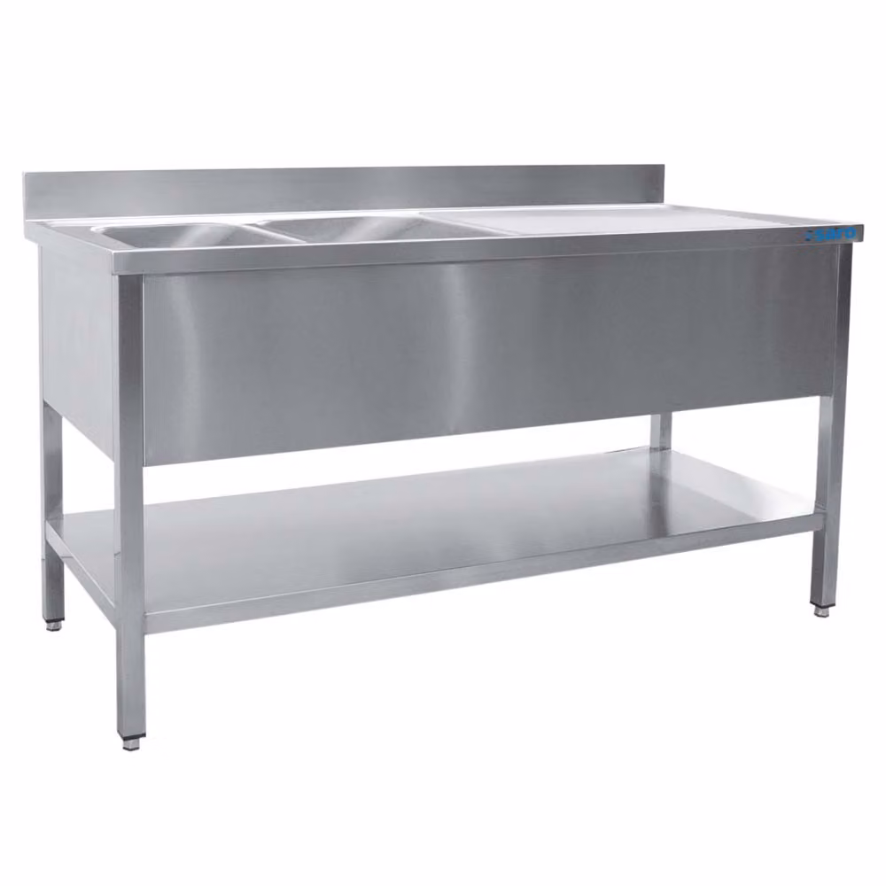 Mobile lavabo Saro con 2 vasche, lato destro - L 1400 x 600 mm