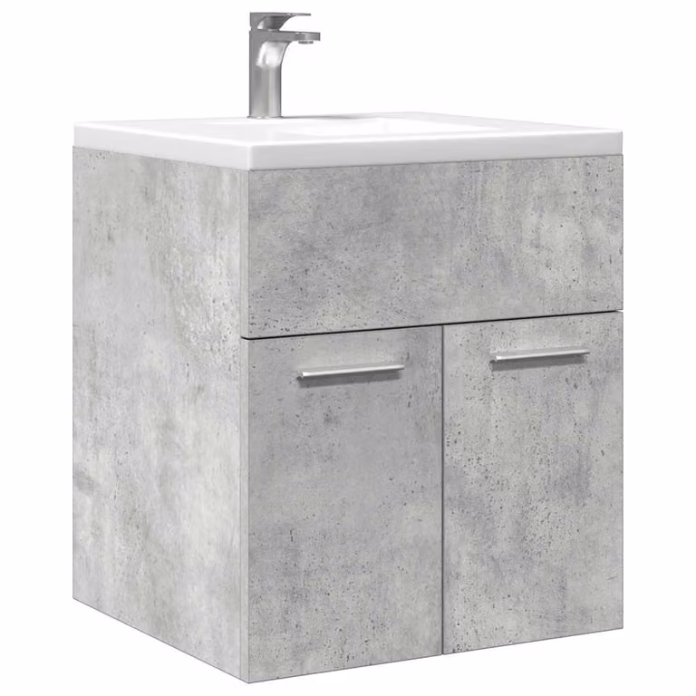 Mobile Lavabo da Bagno vidaXL Grigio Cemento con Ante a Battente, Design Minimalista, L 41 cm x P 38,5 cm x H 46 cm