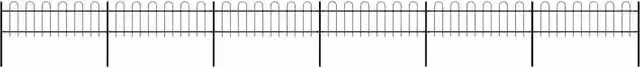 Recinzione da giardino VIDAXL in acciaio con parte superiore ad anello, colore nero, L: 1005 cm, H: 60 cm