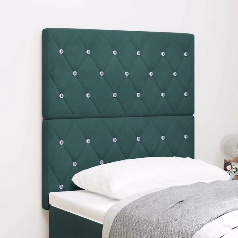 Testiera per letto con illuminazione LED vidaXL in velluto verde scuro, Larghezza: 80 cm