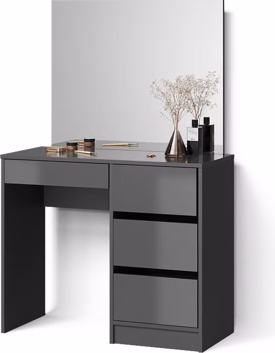 Tavolo da toeletta Livinity Imola Antracite 90 cm con specchio, Model 52416