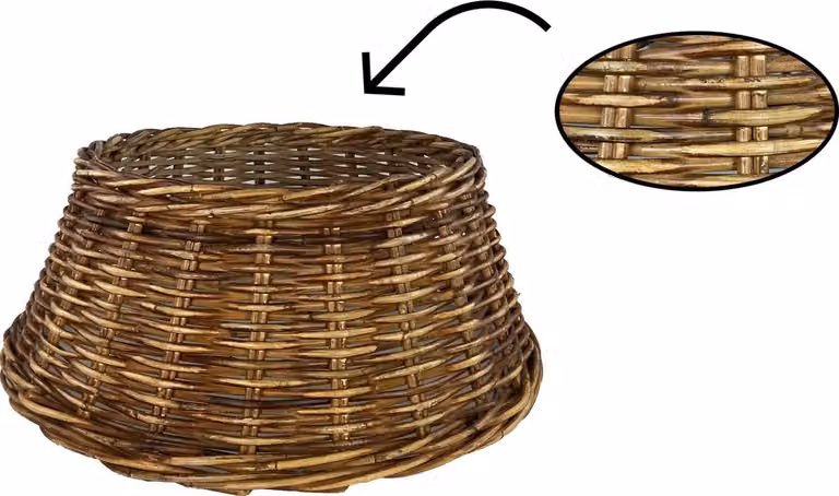 Cesto per albero di Natale in rattan - ø 65 x 26 cm - Copri albero di Natale - Base per albero di Natale - Albero di Natale - Decorazione natalizia - Base per cesto - Natale