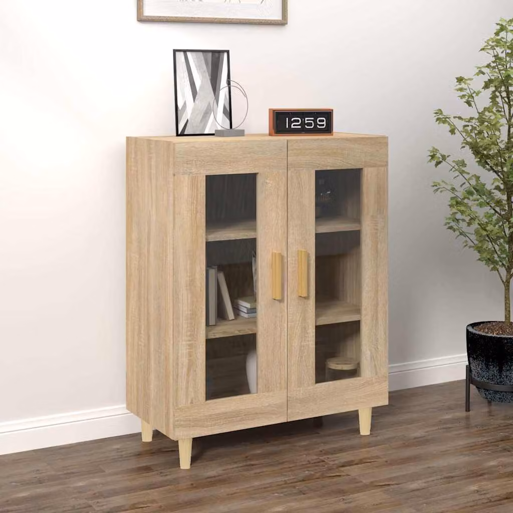Credenza vidaXL in Rovere Sonoma e Legno Multistrato, L: 69,5 cm, P: 34 cm, H: 90 cm
