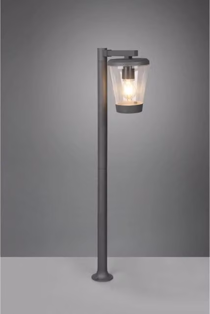 Lanterna da esterno vintage Trio Leuchten in alluminio colore antracite con base a palo e protezione IP44