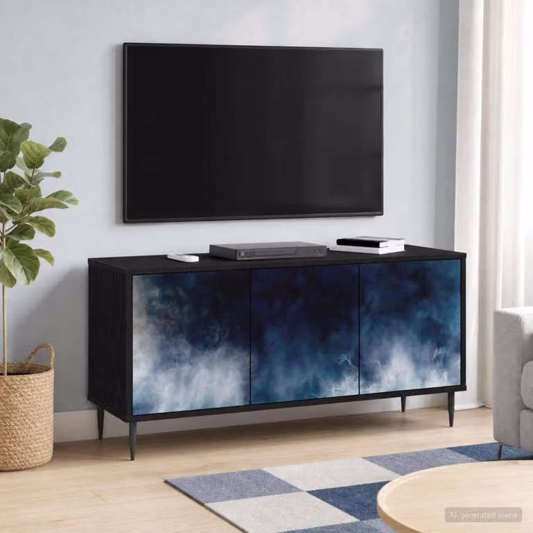 Mobile TV RAALTE vidaXL in Rovere Nero, L 102 x P 33 x H 51 cm
