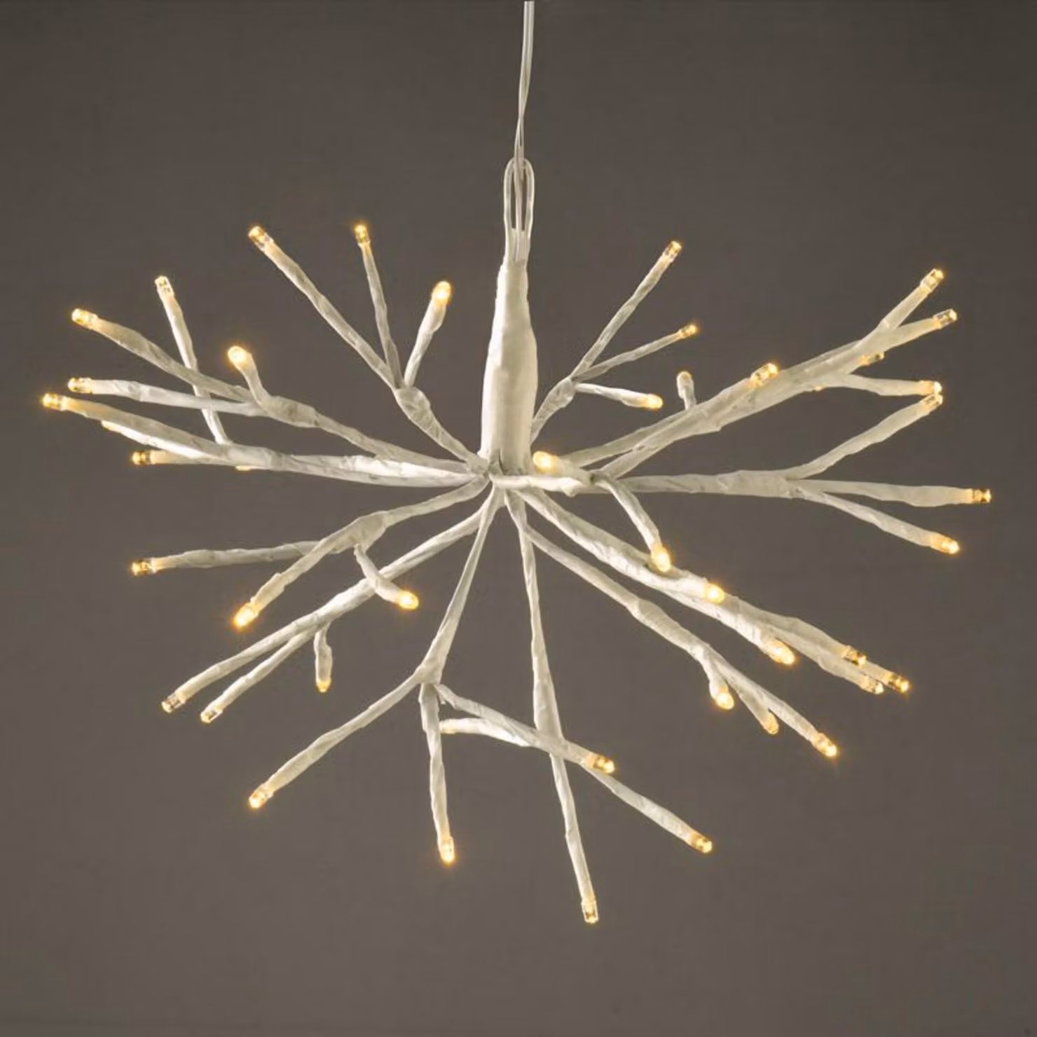 ACA Lighting ramoscelli decorativi sospesi 48 LED batteria 3xAA bianco caldo IP44 diametro 20cm 30cm cavo trasparente XPBALWW302A