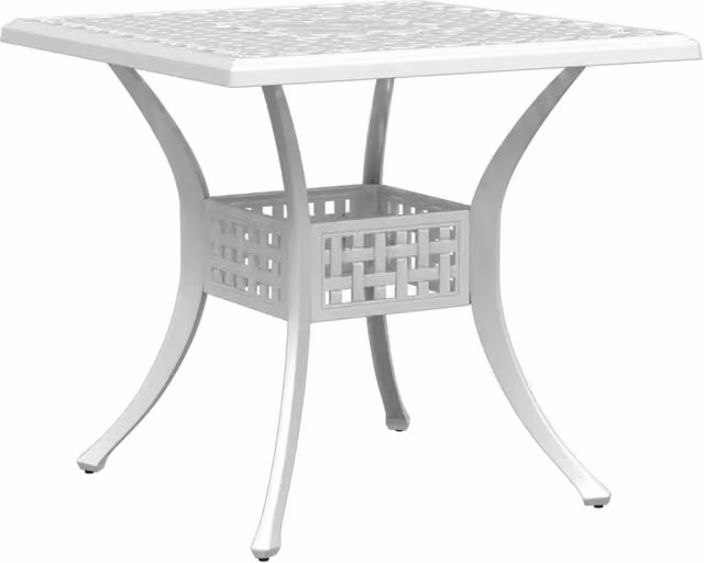 Tavolo da Giardino | Tavolino da esterno Bianco 80x80x75 cm in Alluminio Pressofuso