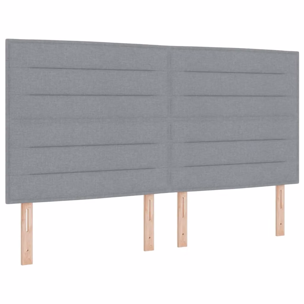 Testiera con LED e porte USB vidaXL in tessuto grigio, Larghezza: 180 cm – 2