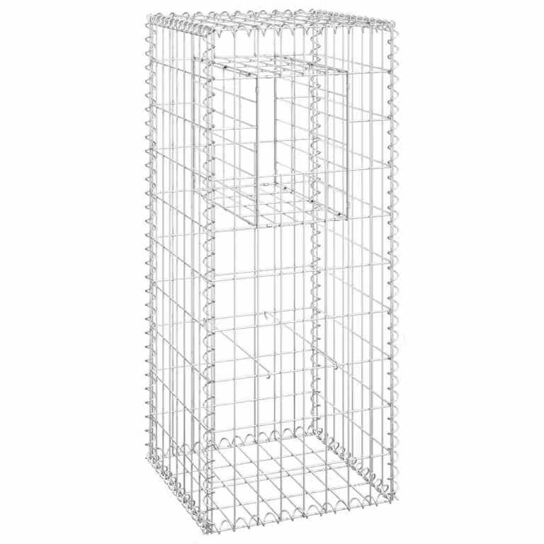 Cesto a Gabbione a Torre 40x40x100 cm in Ferro