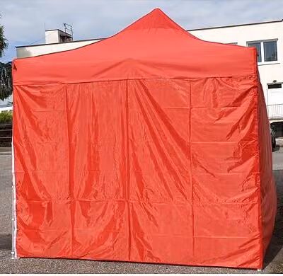 Tenda da festa a forbice 2x2 m ALU Standard 450 g/m² - 4 pannelli laterali pieni, rosso