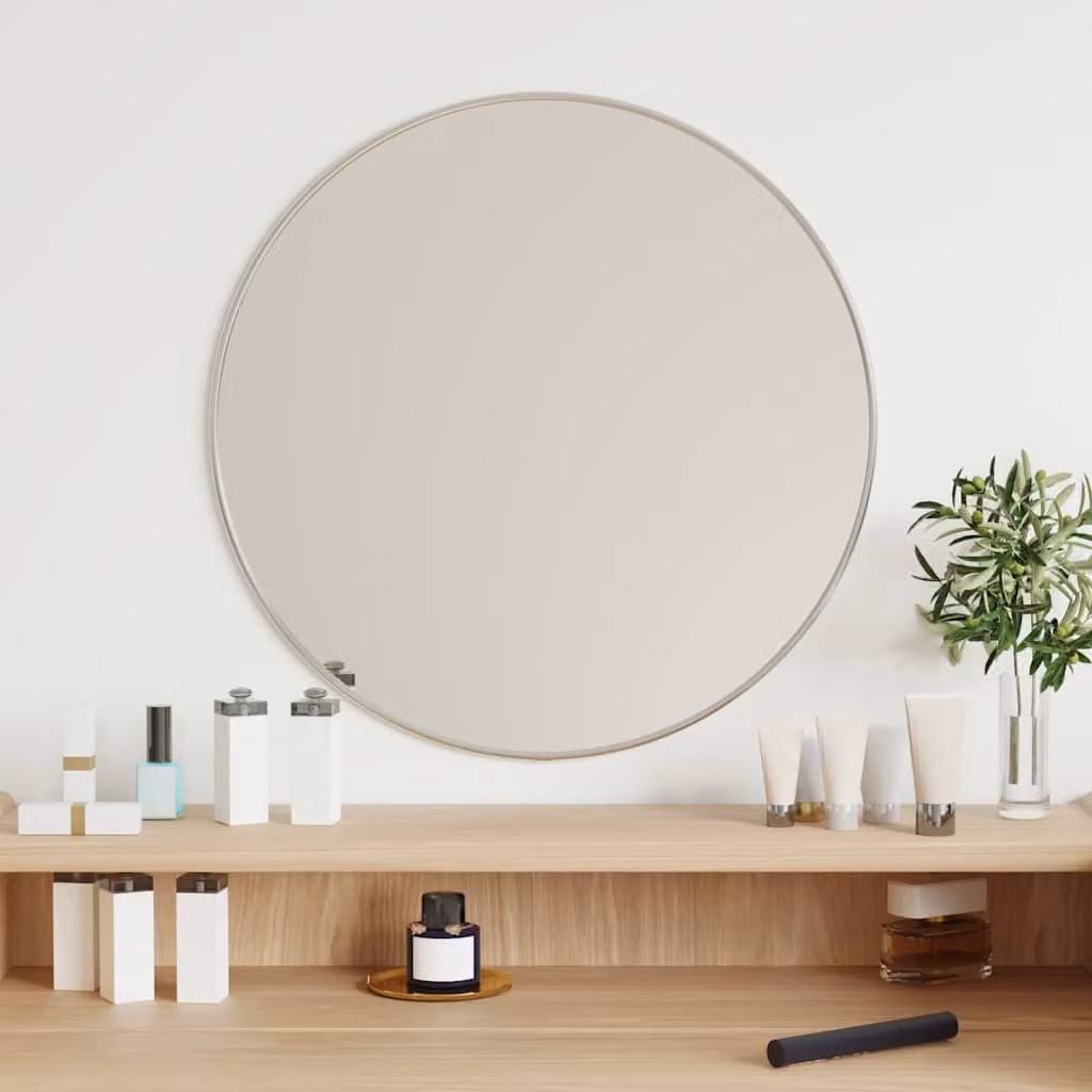 Specchio da parete rotondo vidaXL Argento Ø 50 cm