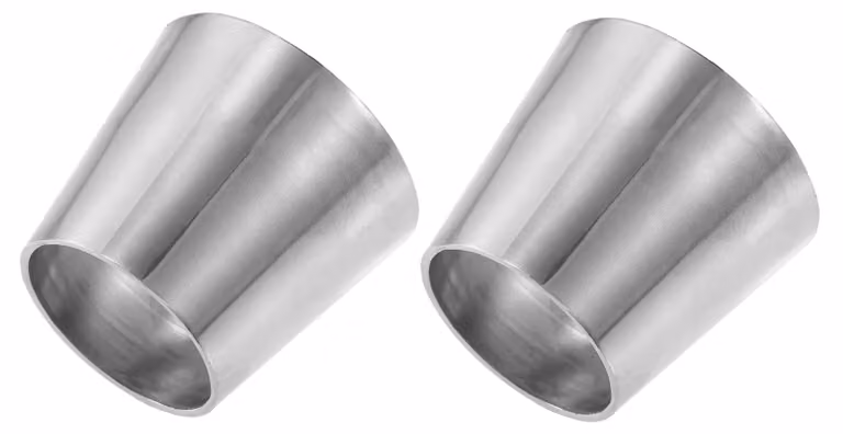 Solidchoice - 2 pezzi, tubo di raccordo per marmitta con riduttore, diametro esterno da 1,5" a 2"