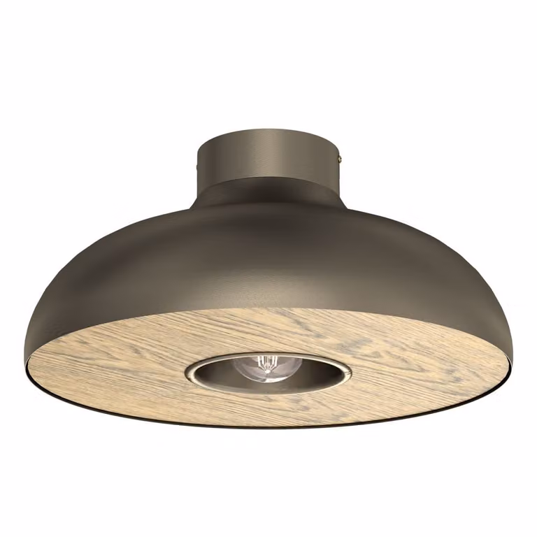 Lampada a sospensione Bilbao in titanio dorato e legno scuro, 1xE27x15W, metallo, dimensioni: 20x39x39 cm, IP20, Luminex