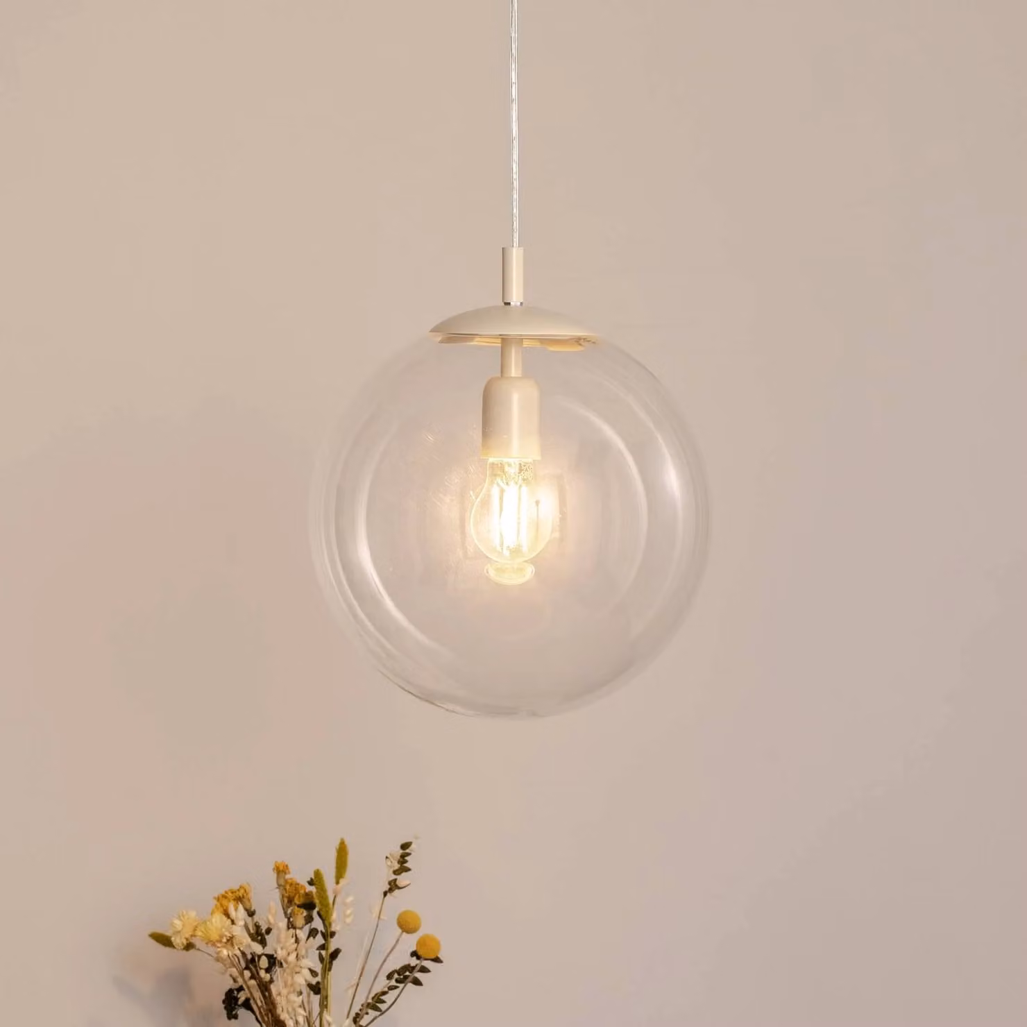 Lampada a sospensione Dione ALDEX, dimmerabile, Chiaro / Trasparente, Soggiorno / Sala da pranzo, Vetro, Moderno, Lampada a sospensione