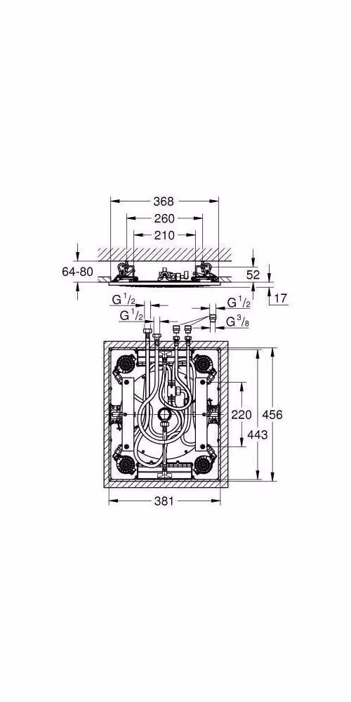 Doccia a soffitto RAINSHOWER AQUA 15Z 3 tipi di getto cromo cromo