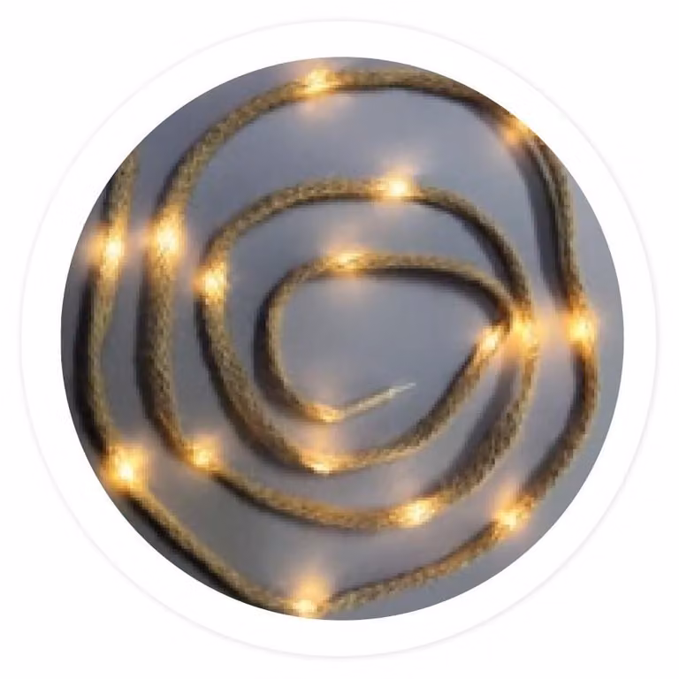 Catena luminosa a LED, lunghezza 1,9 metri, alimentata a batteria, decorativa, flessibile