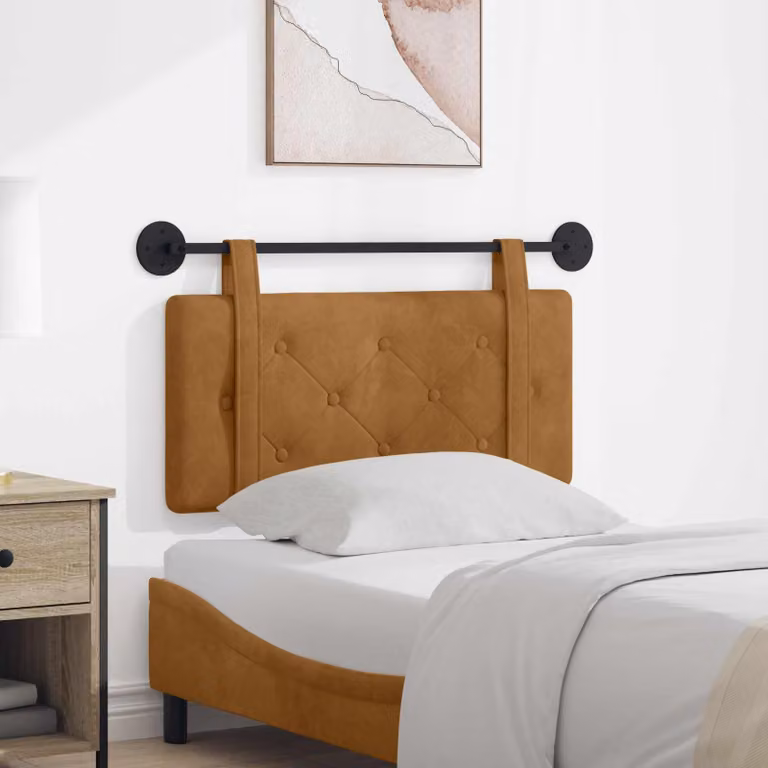 Testiera sospesa moderna vidaXL in velluto marrone con pannello imbottito