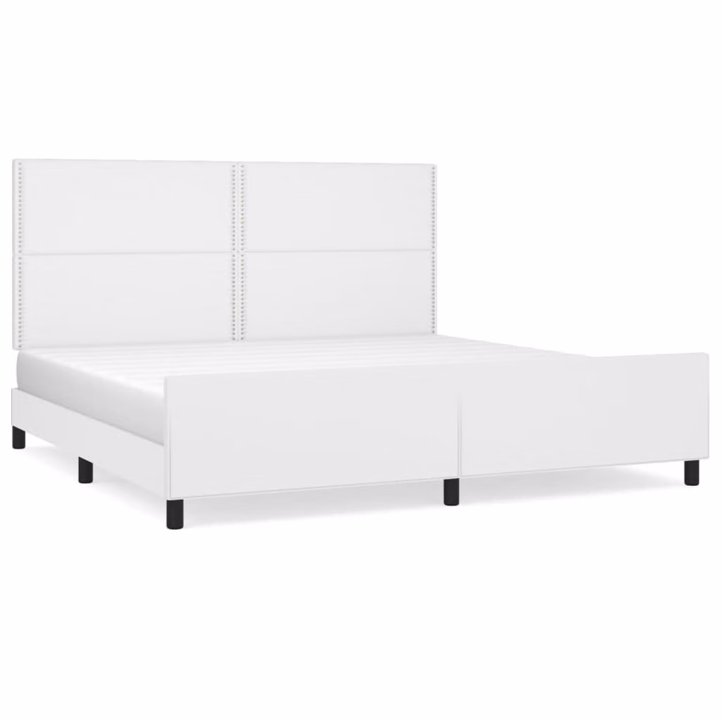 Giroletto con Testiera Bianco 200x200 cm in Pelle finta