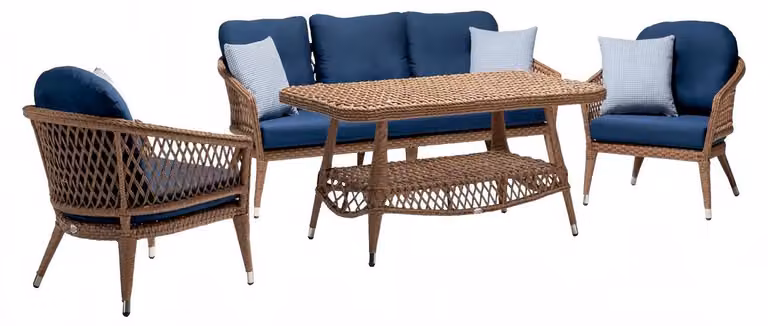 Sofagarnitur Garten Rattanmöbel Terrasse Set Balkon Outdoor Lounge Möbel 4tlg.