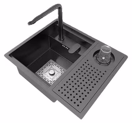 Lavello da cucina, acciaio inossidabile, vasca singola, modello Set-5545CM-XF