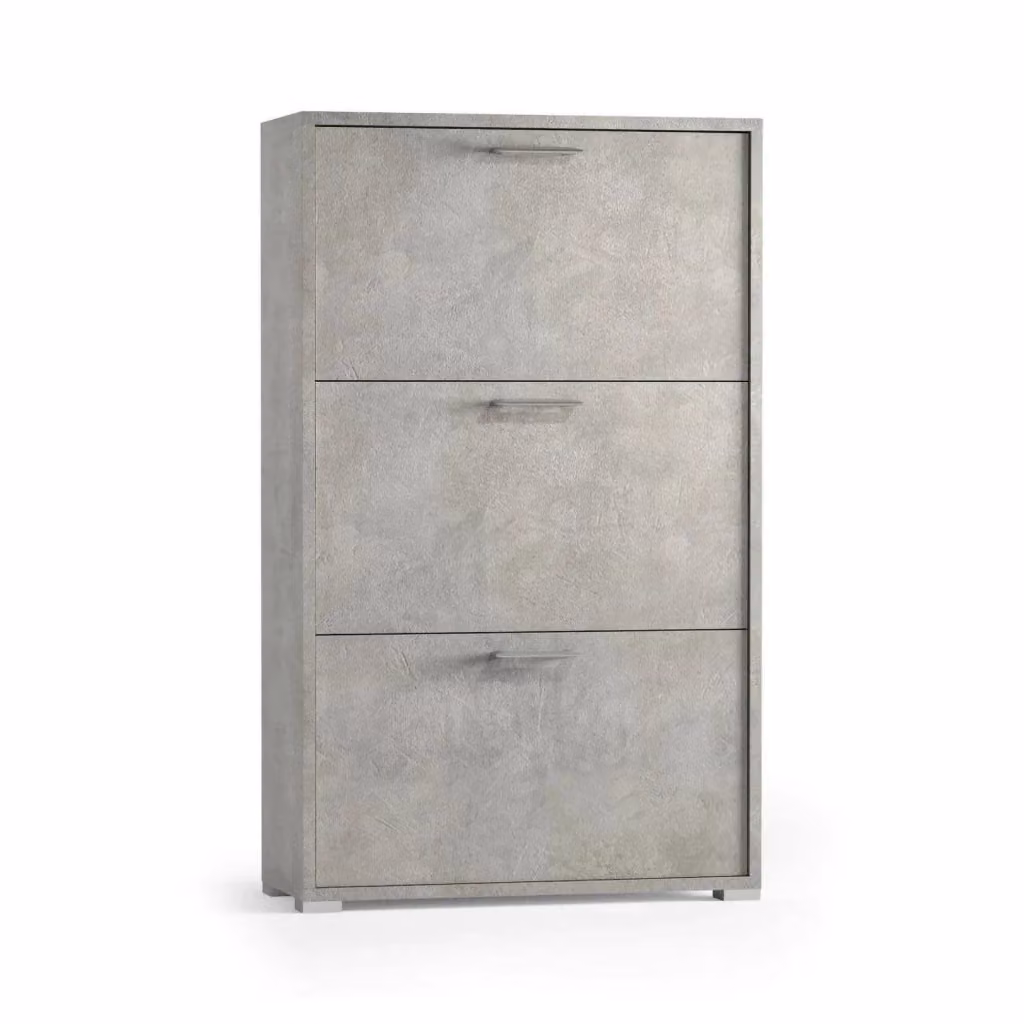 Mobile Portascarpe Axinite DMORA Grigio, Scarpiera con scomparti basculanti L: 67 cm, P: 28 cm, H: 112 cm – 2