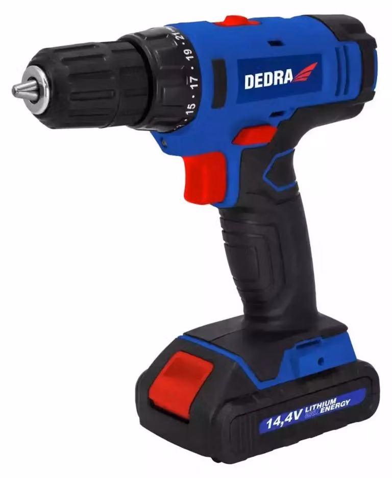 Trapano/Avvitatore, Dedra Ded7878B 14,4V, 2X1,5Ah Li-Ion, Mandrino 0,8-10Mm, 2 Marce, 26Nm, 21+1 Impostazioni Di Coppia, Led