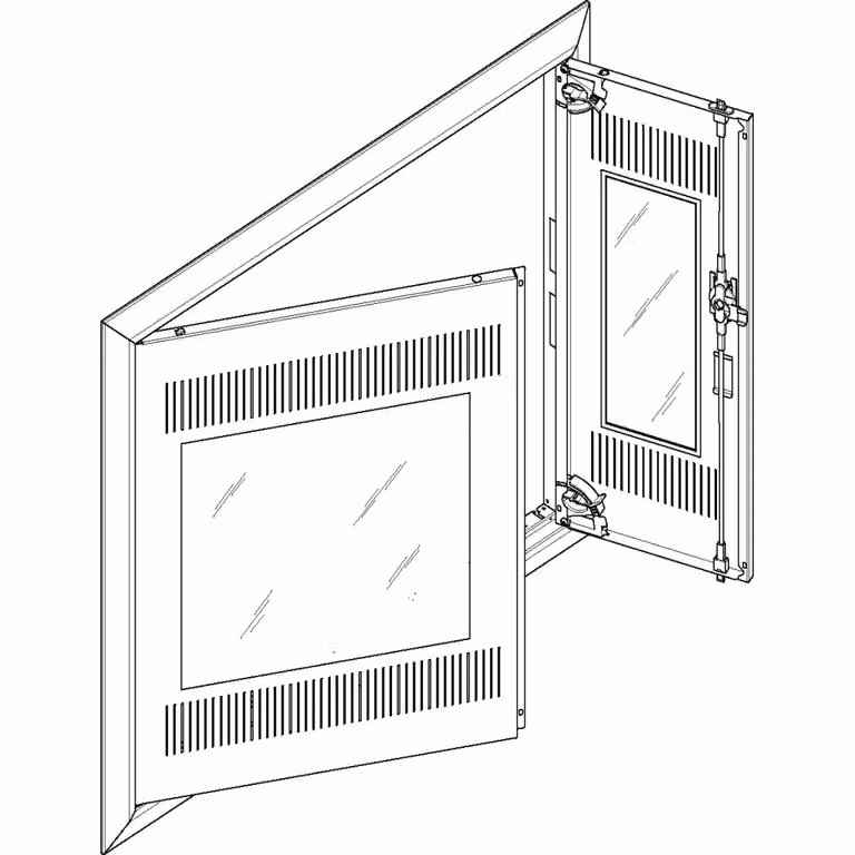 Cornice ABN + sportello centrale 3x4 per quadro di distribuzione da incasso, 3x4 file GBRU34TM
