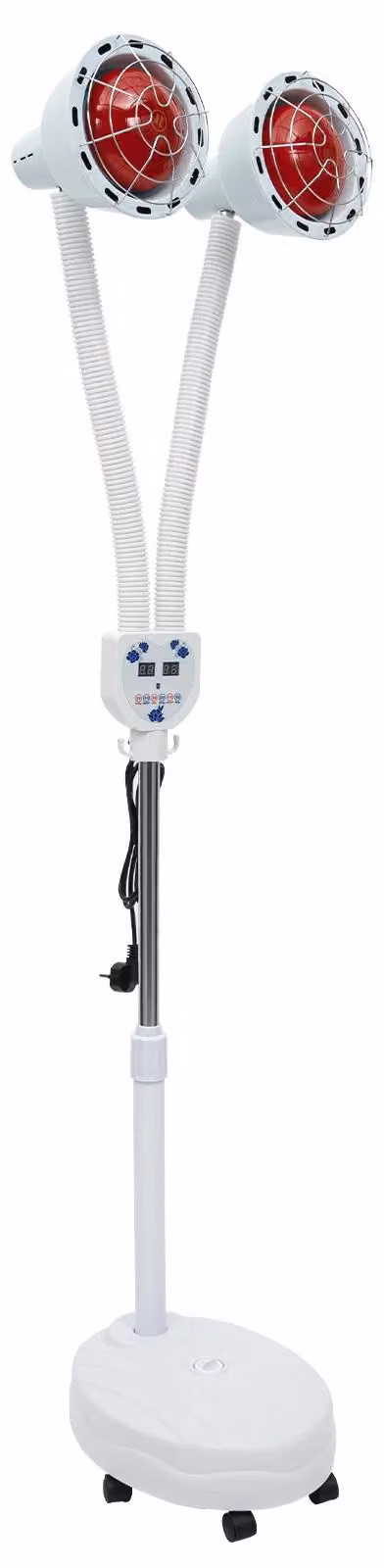 Lampada a infrarossi per terapia - Lampada riscaldante a doppio bulbo - 275 W - Regolabile - Spina europea - 220 V - Altezza 160 cm - Adatta per la schiena