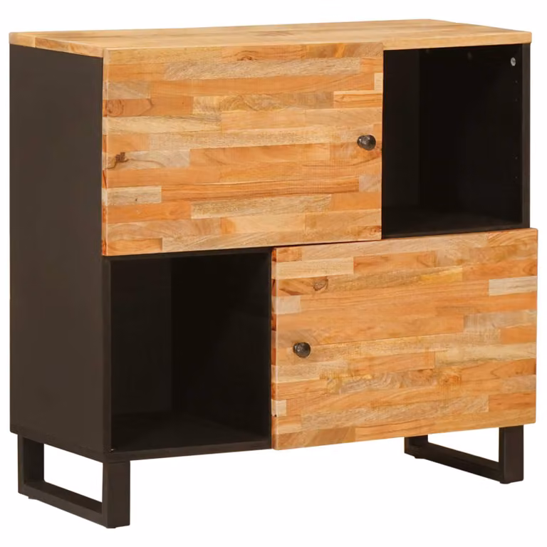 Mobile laterale vidaXL in legno di mango massello marrone L: 80 cm, P: 33 cm, H: 75 cm