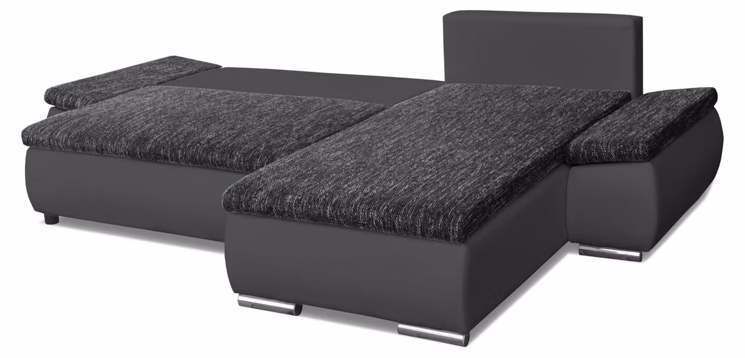 Design Ecksofa Schlafsofa Bettfunktion Couch Leder Polster Sofas Kasten