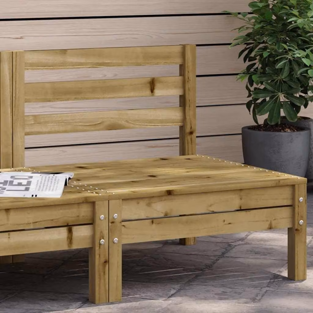 Panca da giardino in legno di pino impregnato, senza braccioli