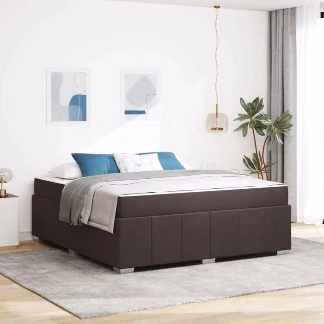 Struttura letto moderna vidaXL in tessuto e legno con doghe fisse L: 180 cm, P: 200 cm, H: 66 cm