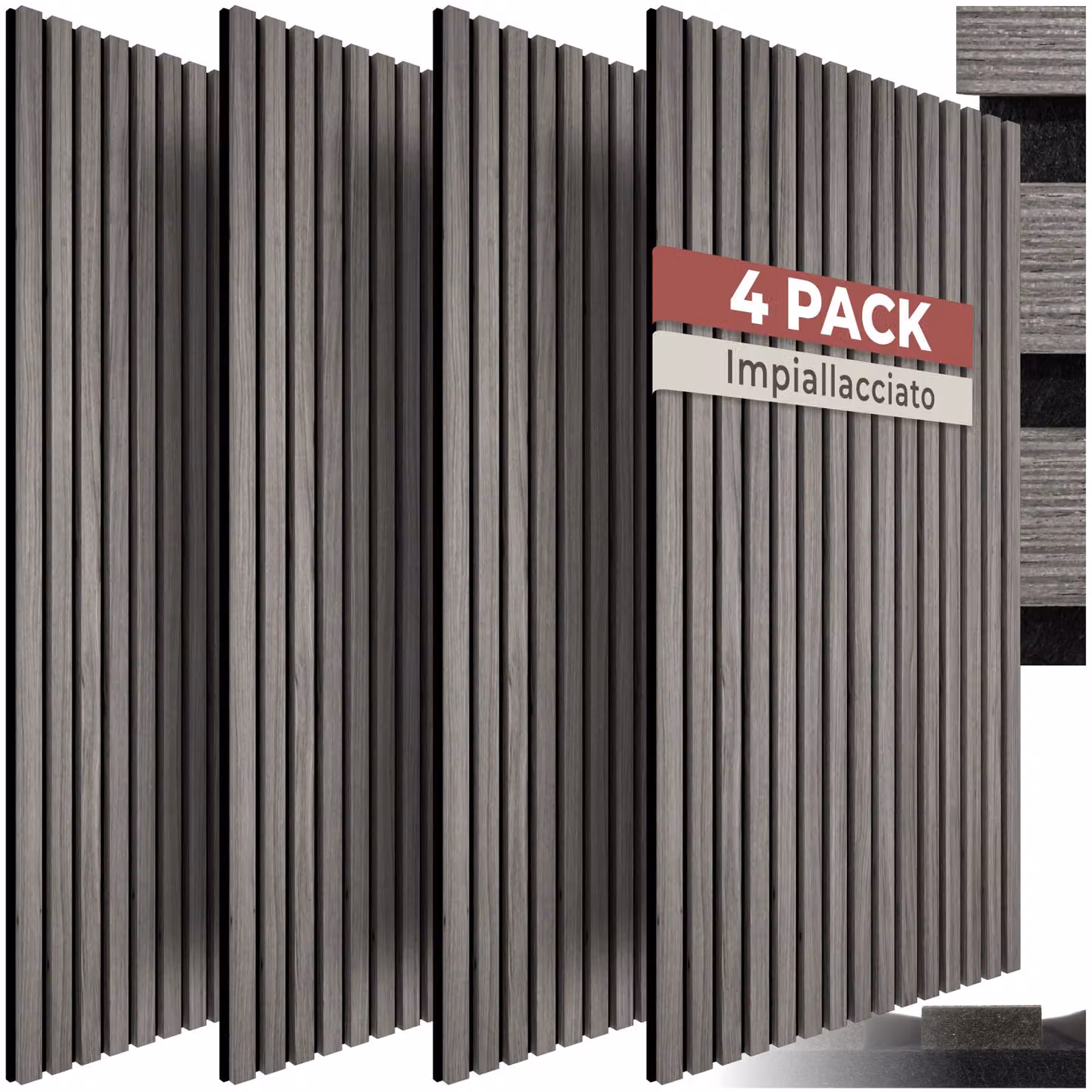Pannelli acustici Sonic Wall II tectake effetto legno rovere grigio chiaro in MDF – 1