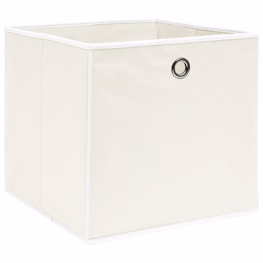 vidaXL Scatole portaoggetti 4 pz. Tessuto bianco 32x32x32 cm