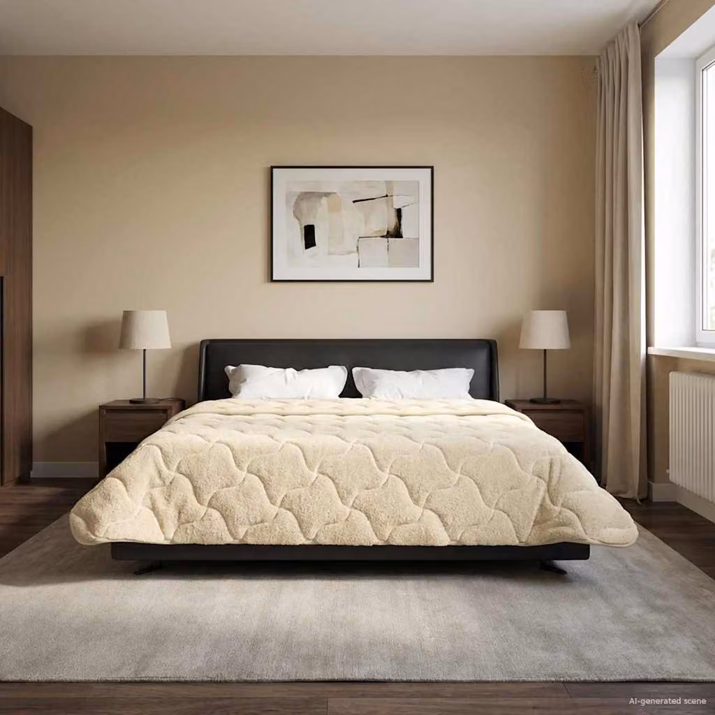 vidaXL Piumone Invernale in Microfibra Traspirabile e Reversibile, Beige, L 240 x L 220 cm