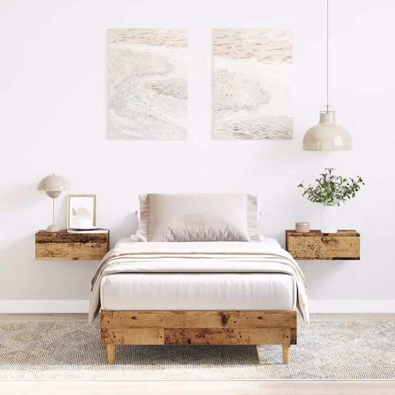 vidaXL Giroletto in Legno Antico e Truciolato con Doghe Piatte, Colore Marrone, L/P/H: 200 x 100 x 25 cm