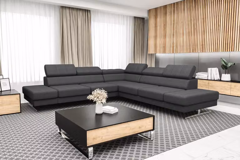 Design Sofa Couch Polsterung Wohnzimmer L-Form Modern Elegant Wohnlandschaft