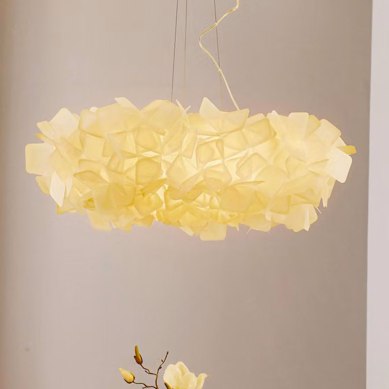 Slamp Lampada a sospensione Clizia, dimmerabile, Bianco / Opale, Soggiorno / Sala da pranzo, Plastica, Design, Lampada a sospensione