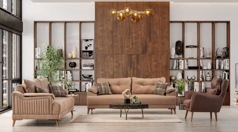 Komfortable Sofagarnitur 3+3+1 Gemütliche und Stilvolle Wohnzimmercouch