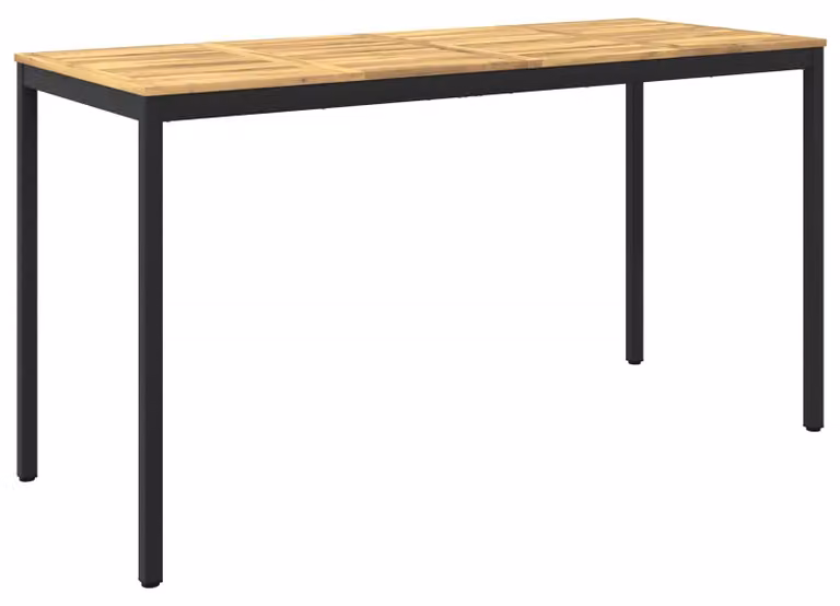 Tavolo da giardino NAARDEN, bianco e nero, dimensioni 196 x 80,5 x 105 cm